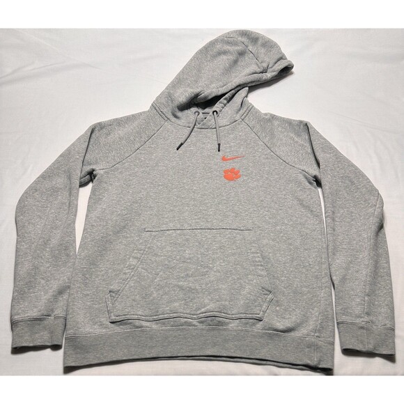 Clemson Tigers Nike Hoodie Womens Small Grey Orange Club Swoosh Logo *READ - Picture 1 of 12